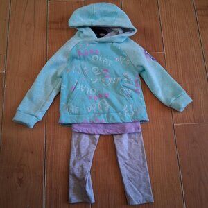frozen girls 3 piece set. hoddie, shirt leggings 4t nwot cotton blend